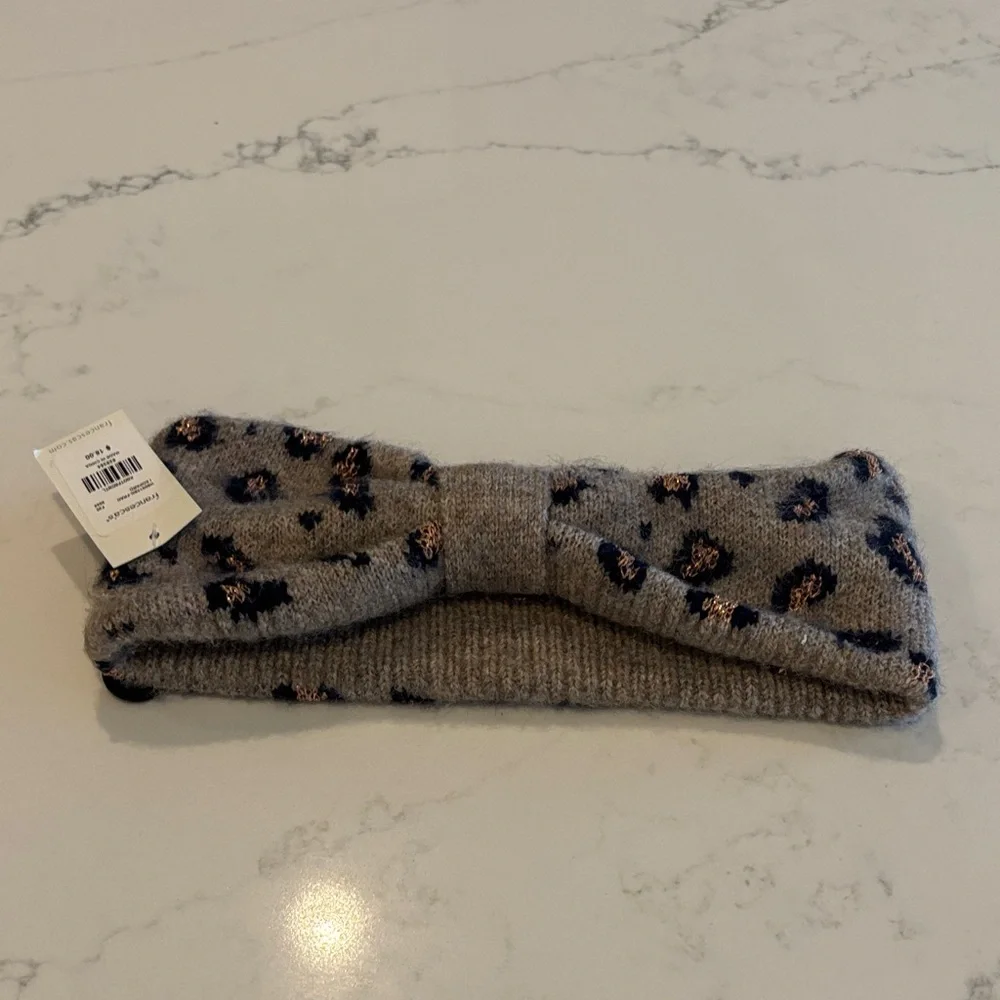 Francesca's Collections Leopard Print Headband - Gray and Pink